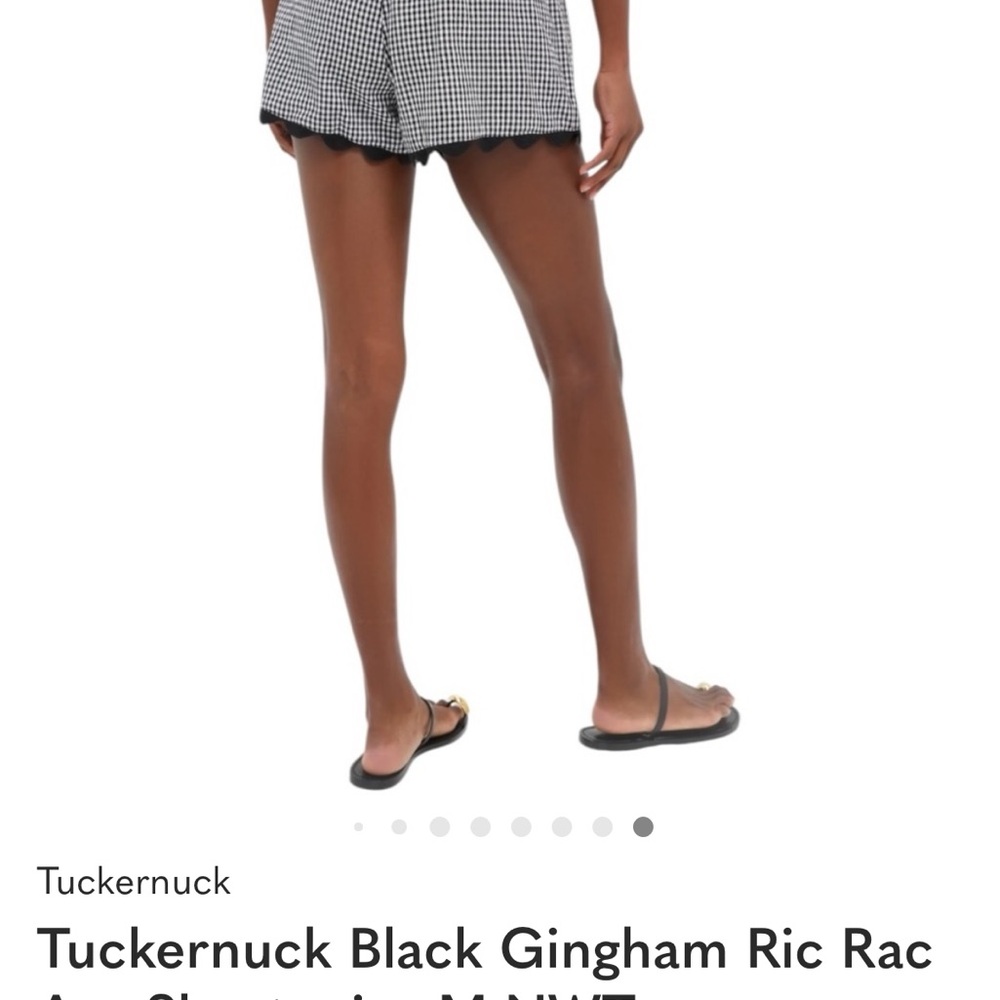 Tuckernuck Black and White Gingham Scallop-Hem Shorts - Picture 3 of 8